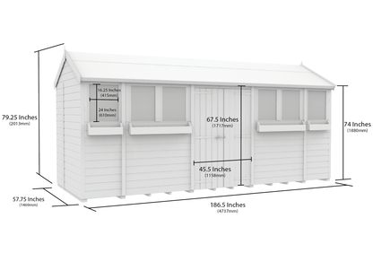 Elmstead Apex Summer Shed Dimensional Drawings