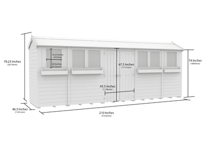 Elmstead Apex Summer Shed Dimensional Drawings