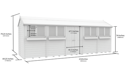 Elmstead Apex Summer Shed Dimensional Drawings