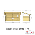Shire 3x2 Aveley Pent Welly Store - Pressure Treated - Single Height