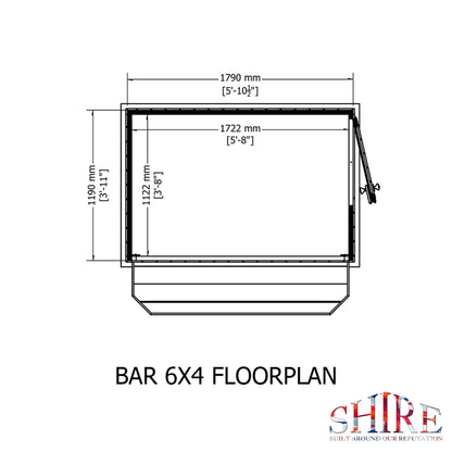 Shire Paradise Garden Bar and Store 6x4 Apex Roof