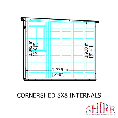 Shire Pressure Treated Shiplap Corner Shed 8x8