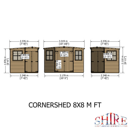 Shire Pressure Treated Shiplap Corner Shed 8x8