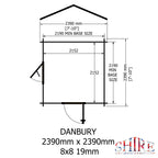 Shire Danbury 19mm Log Cabin 8x8