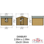 Shire Danbury 19mm Log Cabin 10x10