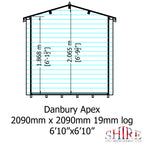 Shire Danbury 19mm Log Cabin 7x7
