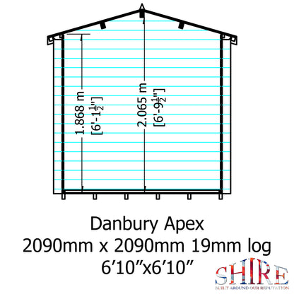 Shire Danbury 19mm Log Cabin 7x7