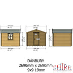 Shire Danbury 19mm Log Cabin 9x9