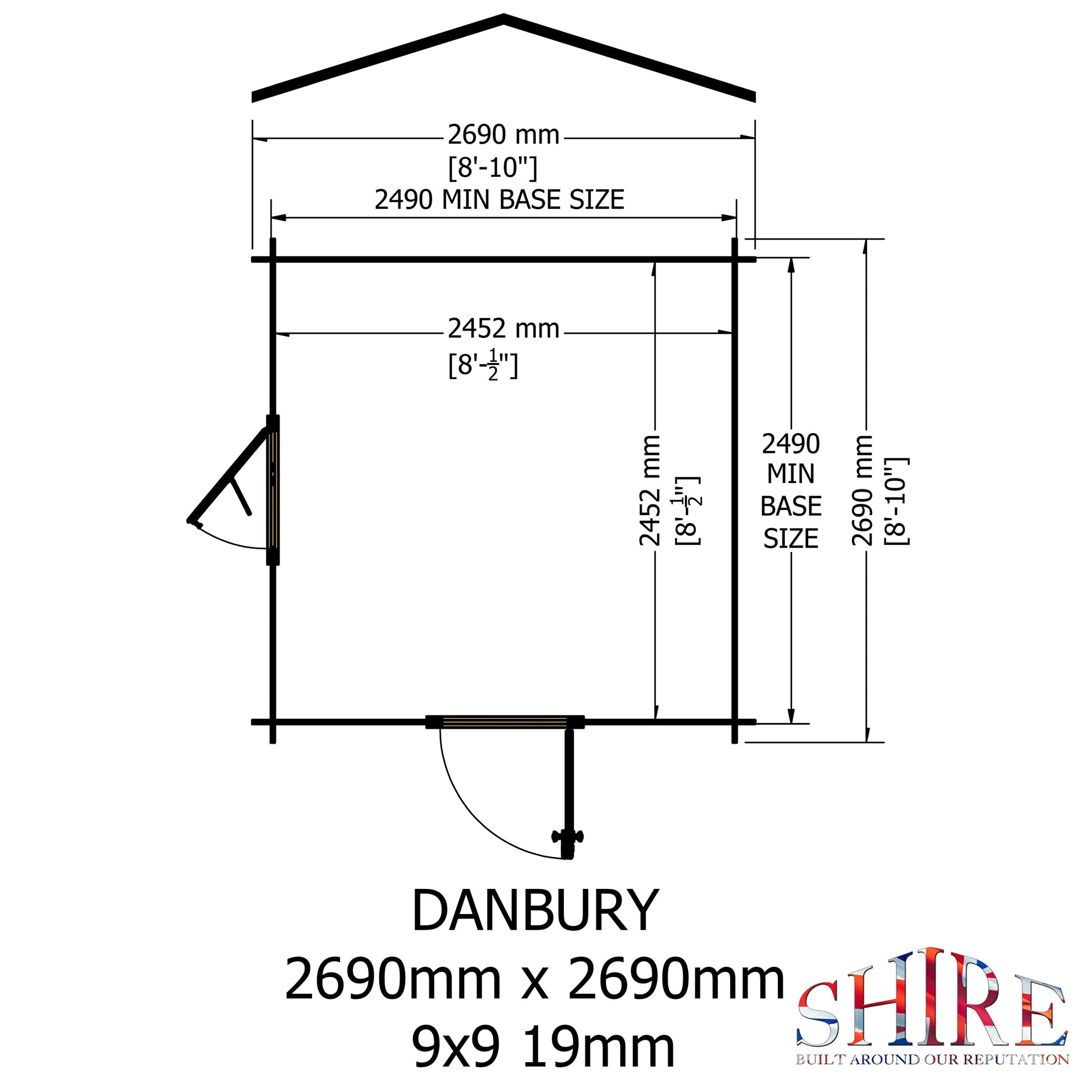 Shire Danbury 19mm Log Cabin 9x9