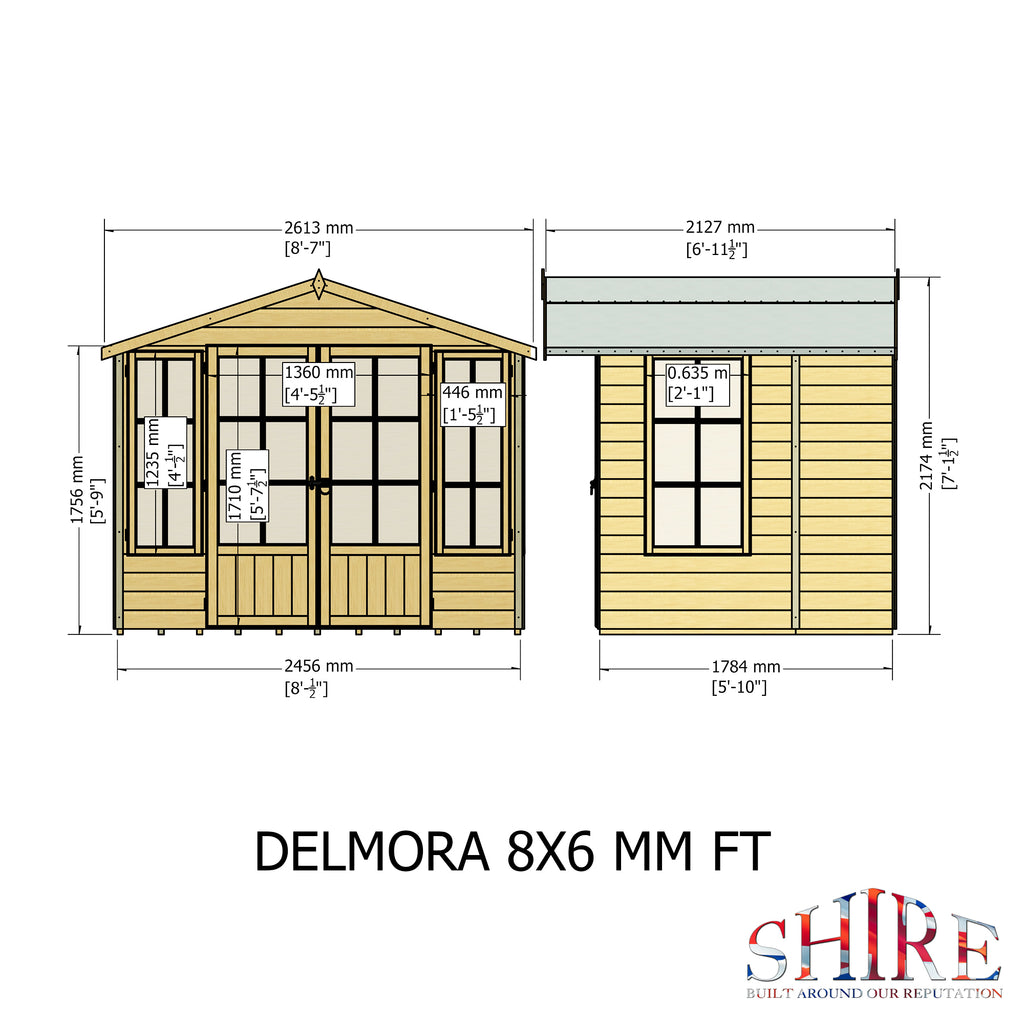 Shire Delmora Tongue and Groove Summerhouse 8' x 6'