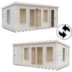 Shire Elm Log Cabin With Side Shed In 19mm Logs 10x17