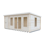Shire Elm Log Cabin With Side Shed In 19mm Logs 10x17