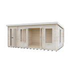 Shire Elm Log Cabin With Side Shed In 19mm Logs 10x17