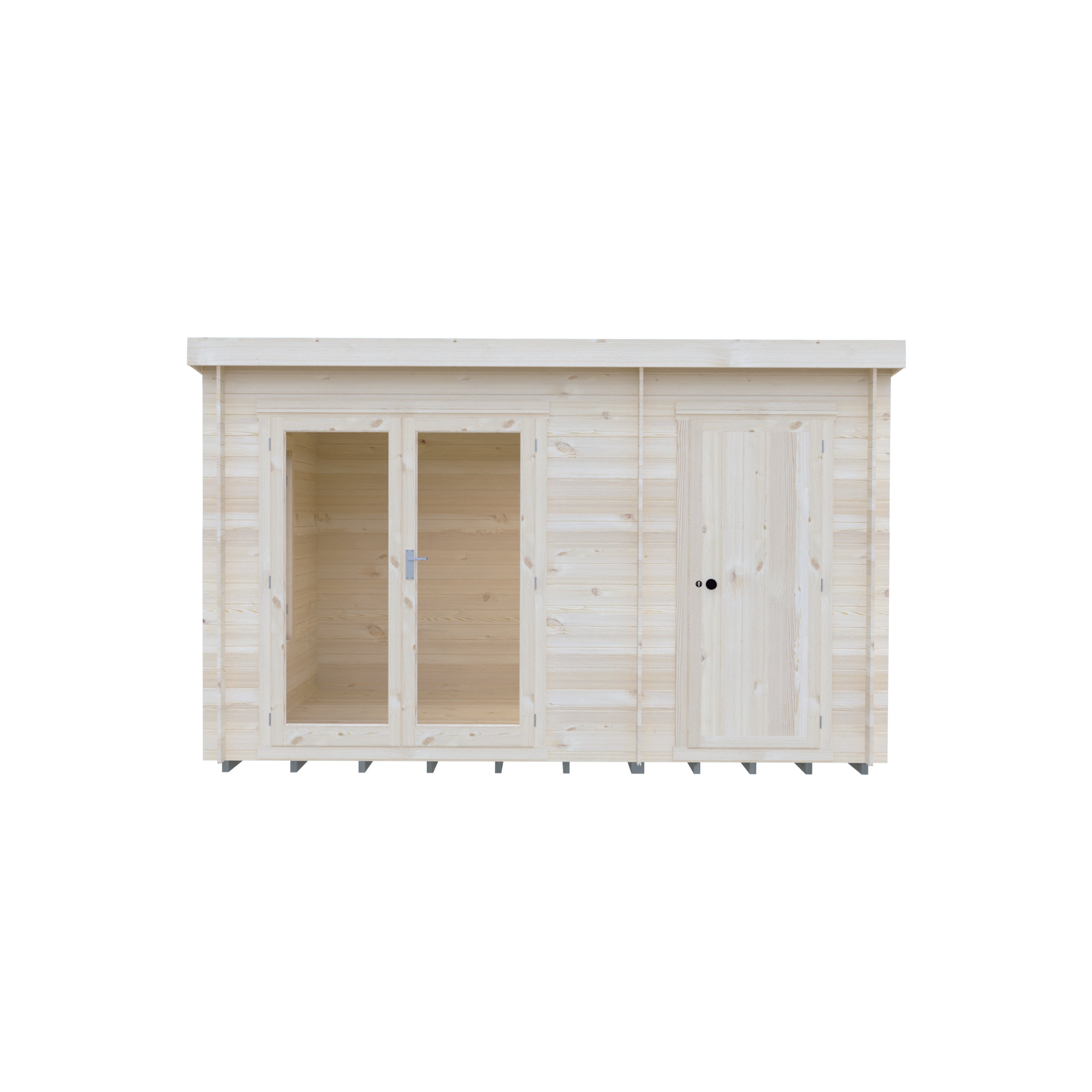Shire Elm Log Cabin With Side Shed In 19mm Logs 10x12