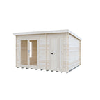 Shire Elm Log Cabin With Side Shed In 19mm Logs 10x12
