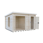 Shire Elm Log Cabin With Side Shed In 19mm Logs 10x12