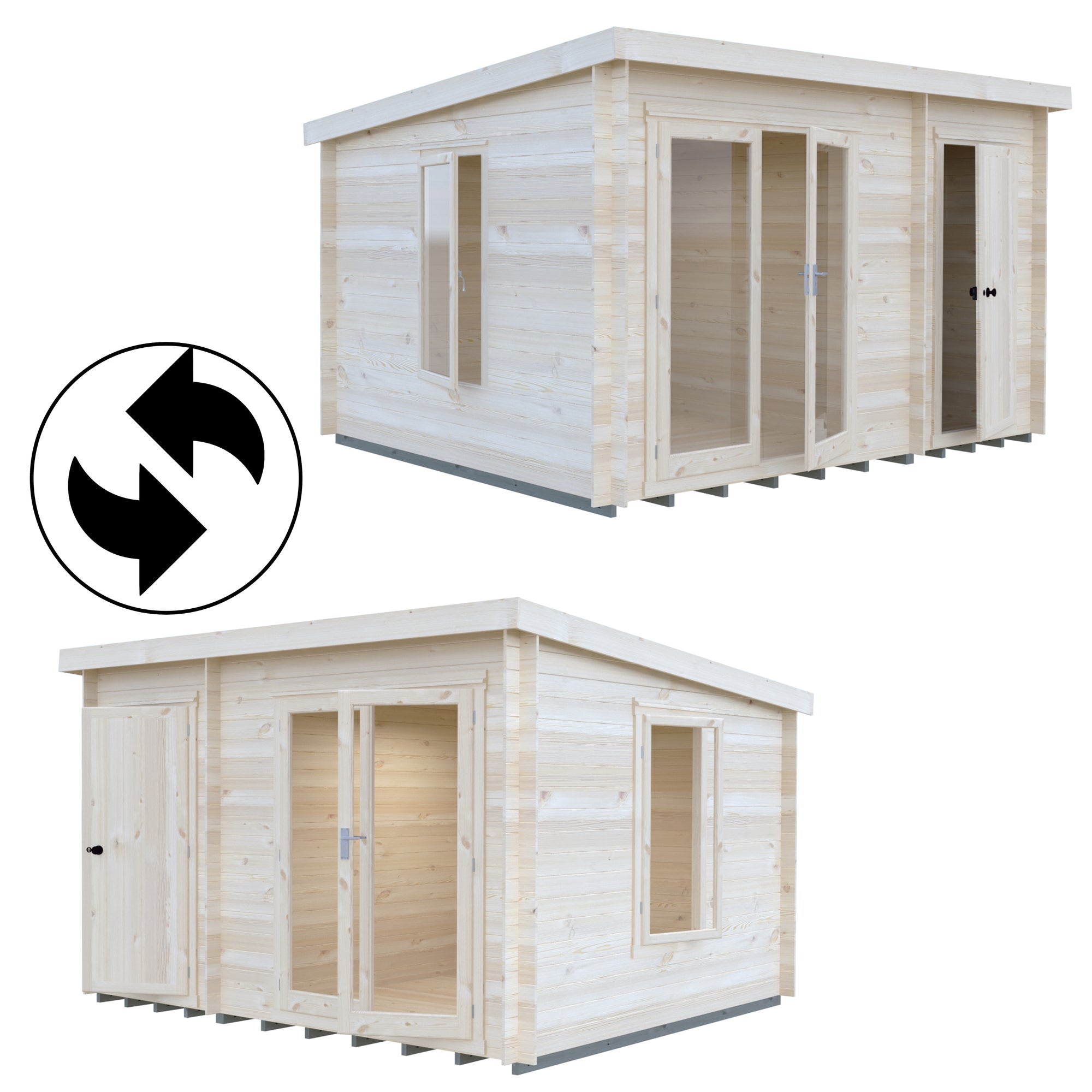 Shire Elm Log Cabin With Side Shed In 19mm Logs 10x12