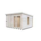 Shire Elm Log Cabin With Side Shed In 19mm Logs 10x12