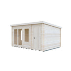 Shire Elm Log Cabin With Side Shed In 19mm Logs 10x14