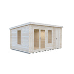 Shire Elm Log Cabin With Side Shed In 19mm Logs 10x14