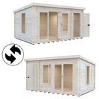 Shire Elm Log Cabin With Side Shed In 19mm Logs 10x14