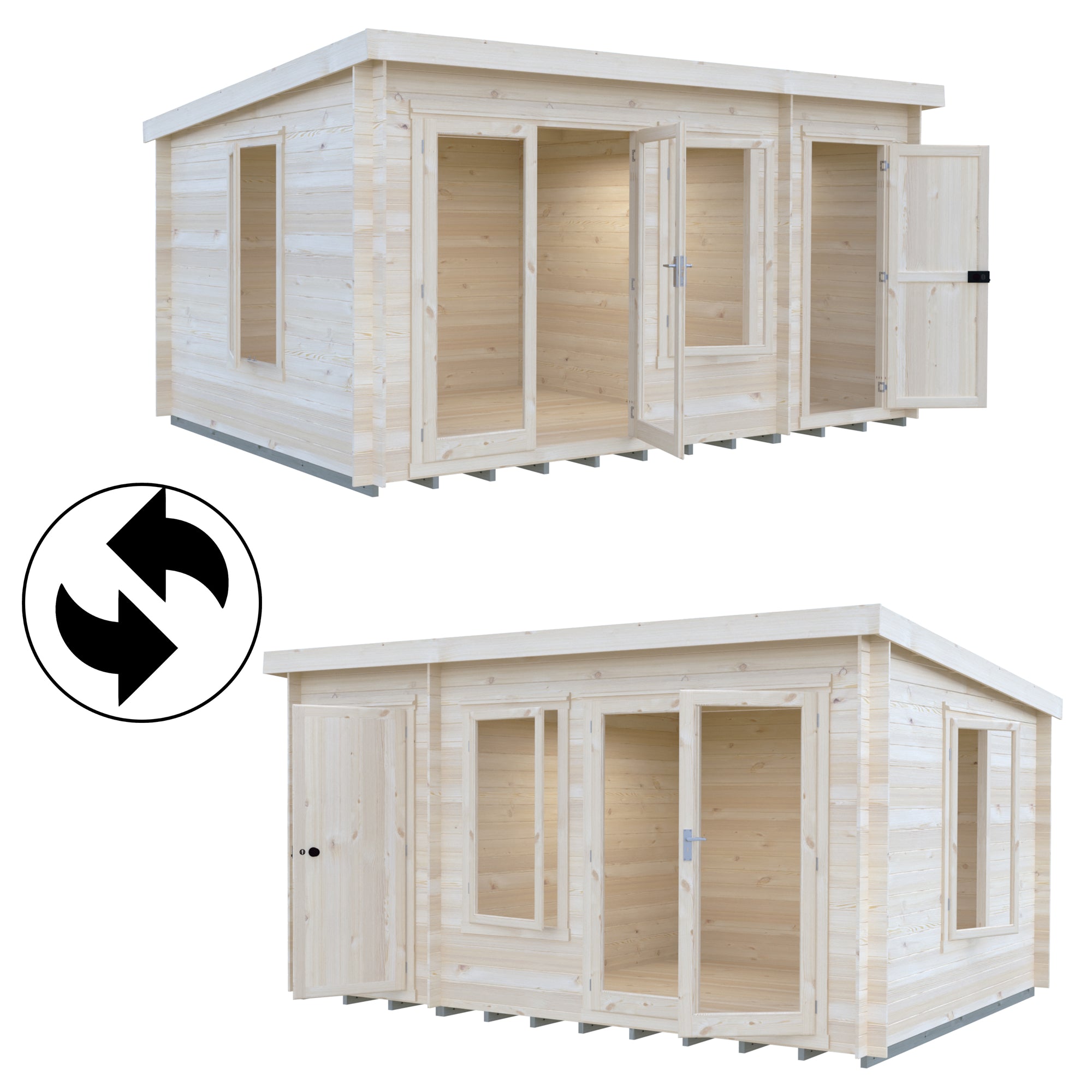 Shire Elm Log Cabin With Side Shed In 19mm Logs 10x14