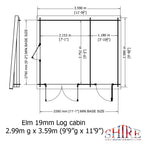 Shire Elm Log Cabin With Side Shed In 19mm Logs 10x12
