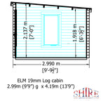 Shire Elm Log Cabin With Side Shed In 19mm Logs 10x14