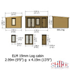 Shire Elm Log Cabin With Side Shed In 19mm Logs 10x14