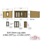 Shire Elm Log Cabin With Side Shed In 19mm Logs 10x14