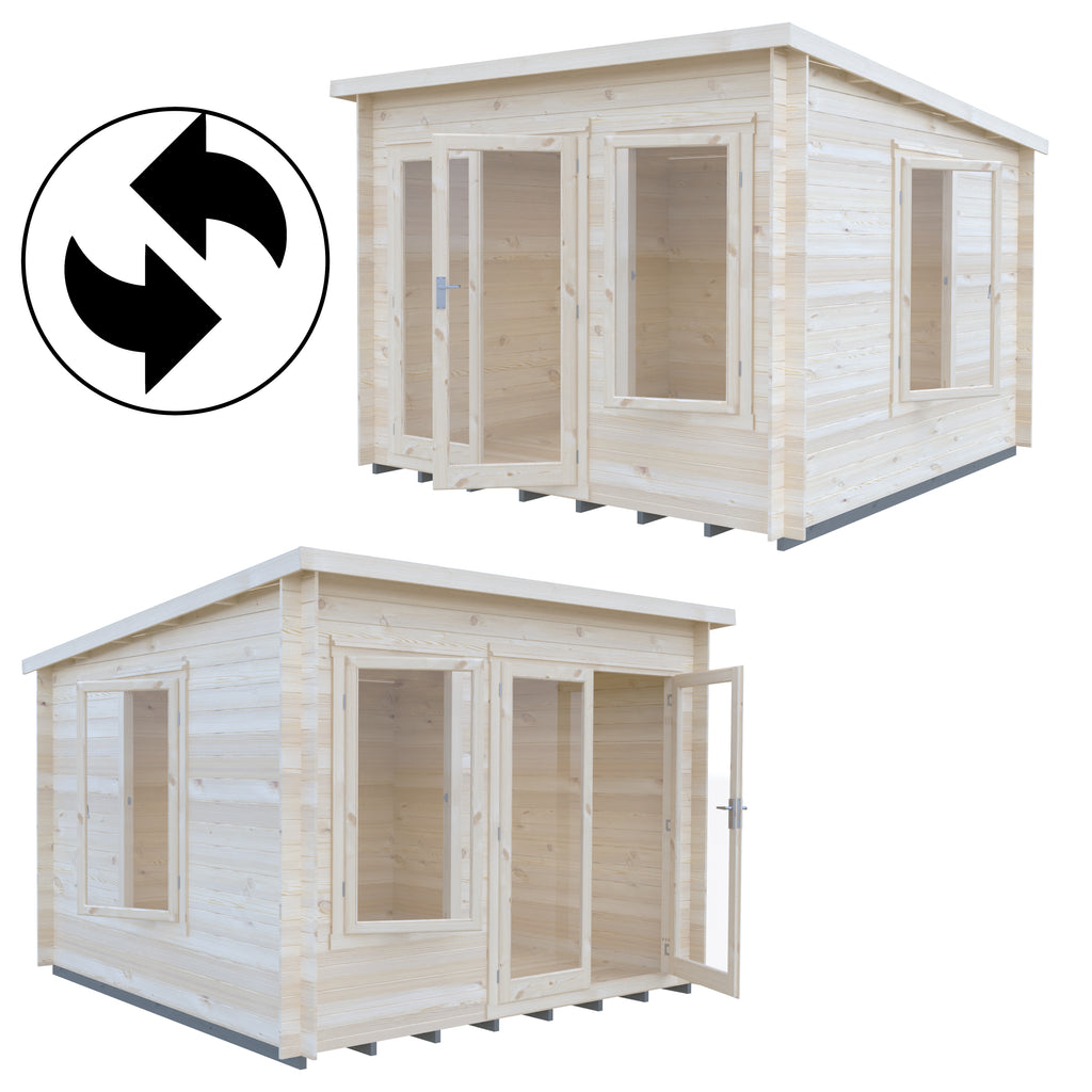 Shire Emneth Pent Log Cabin in 19mm Logs 10x10