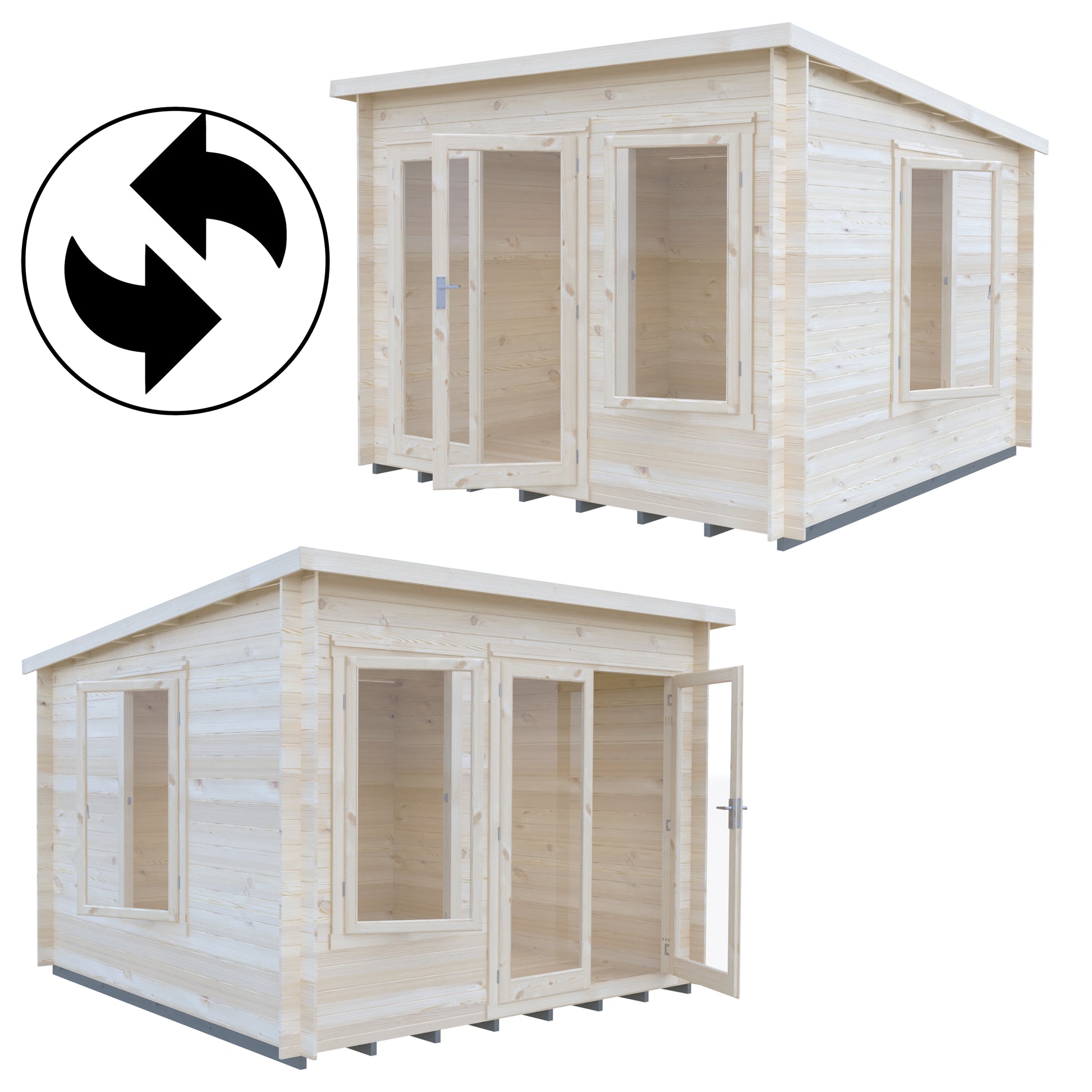Shire Emneth Pent Log Cabin in 19mm Logs 10x10
