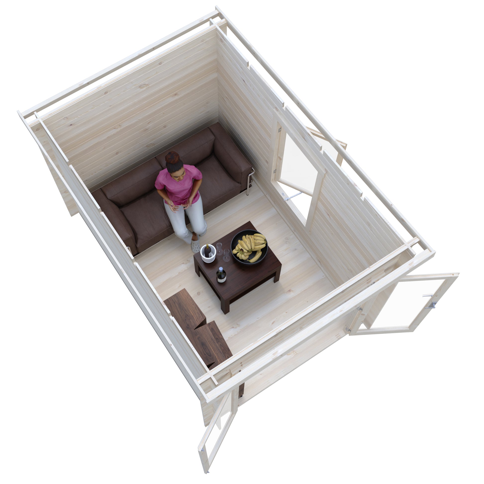 Shire Emneth Pent Log Cabin in 19mm Logs 10x7