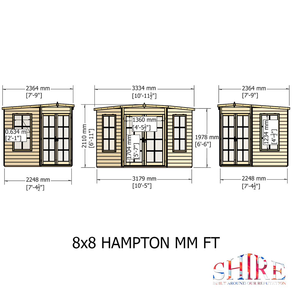 Shire Hampton Corner Summerhouse 8x8