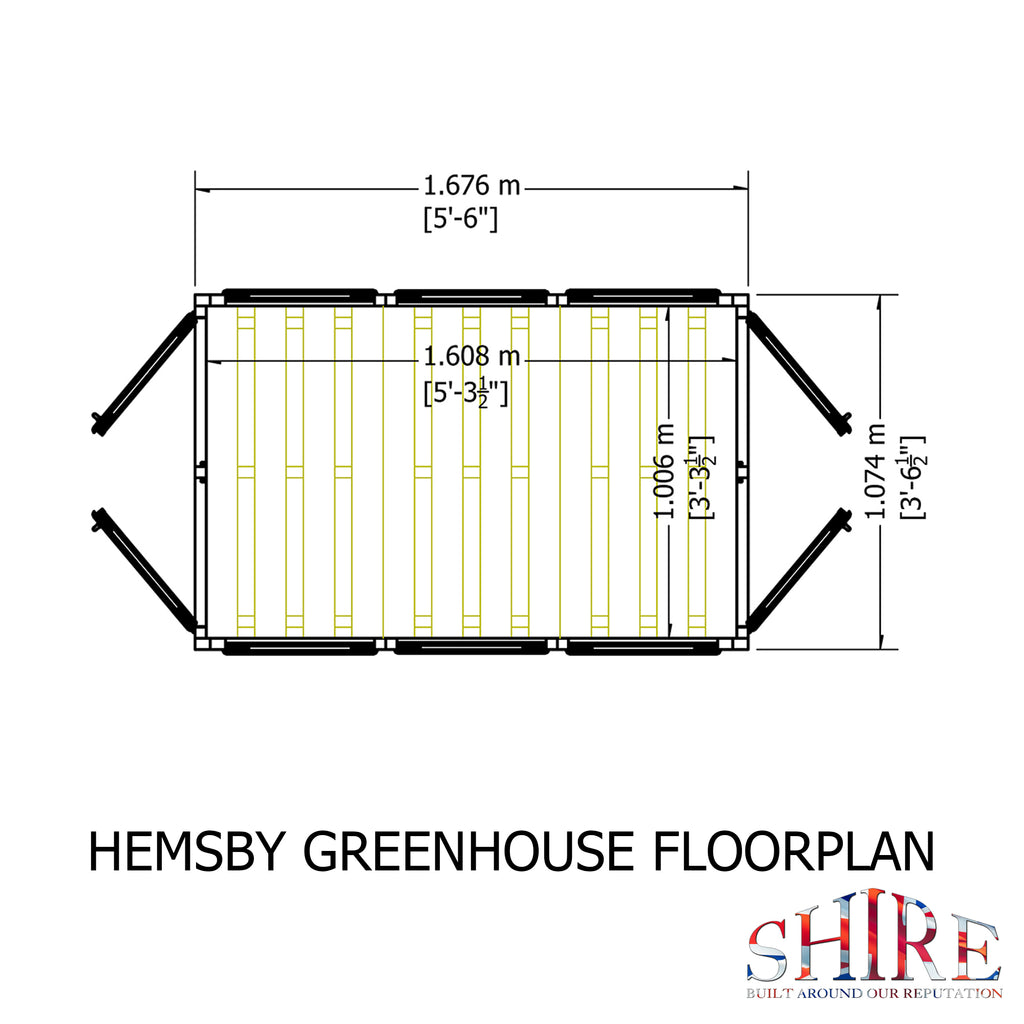 Shire Hemsby Wooden Greenhouse 4x6
