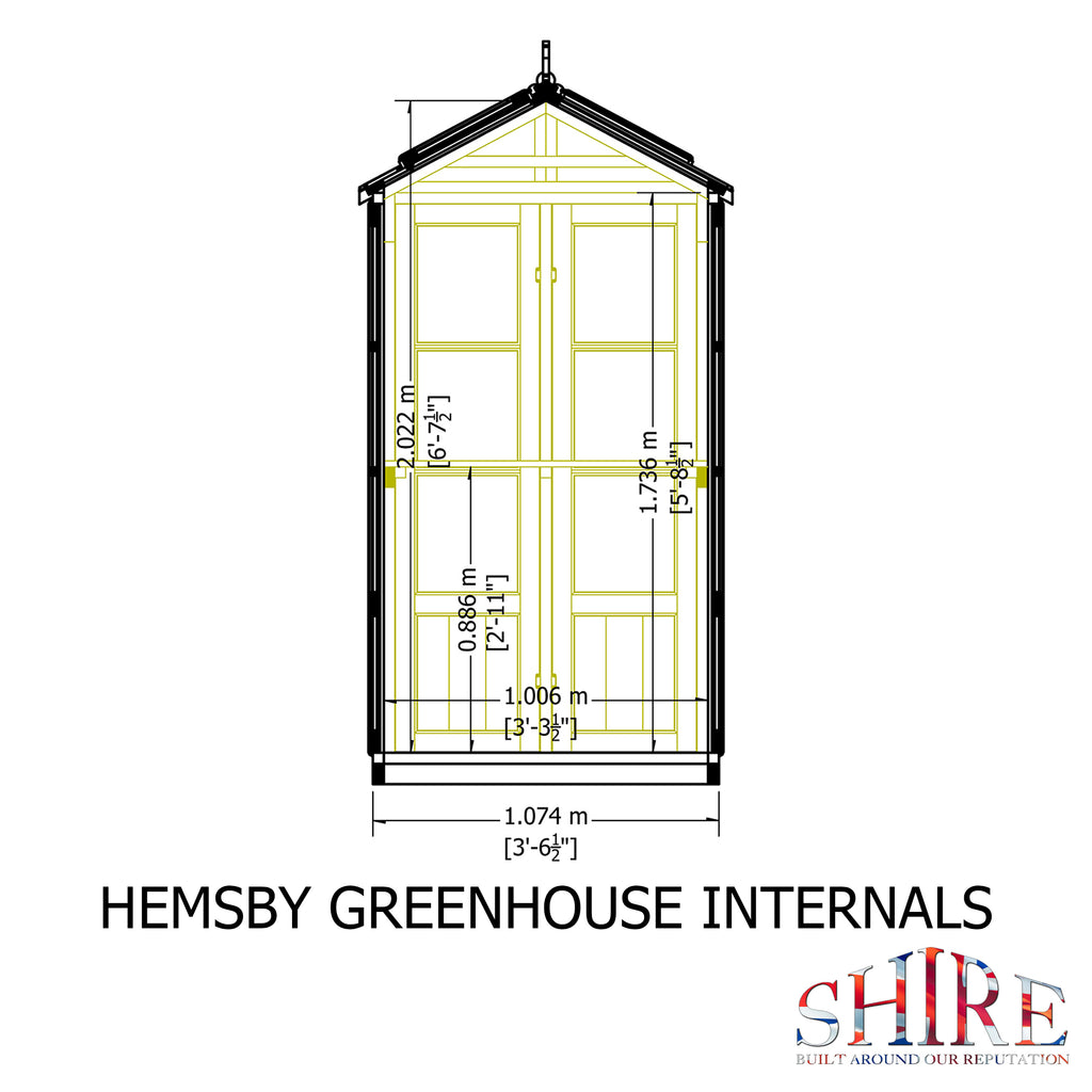 Shire Hemsby Wooden Greenhouse 4x6