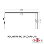 Shire Holkham Wooden Apex Greenhouse 6' x 12'