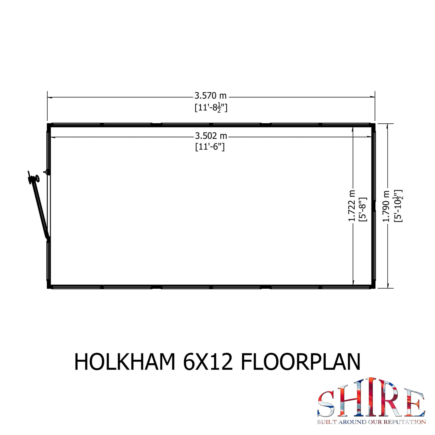 Shire Holkham Wooden Apex Greenhouse 6' x 12'