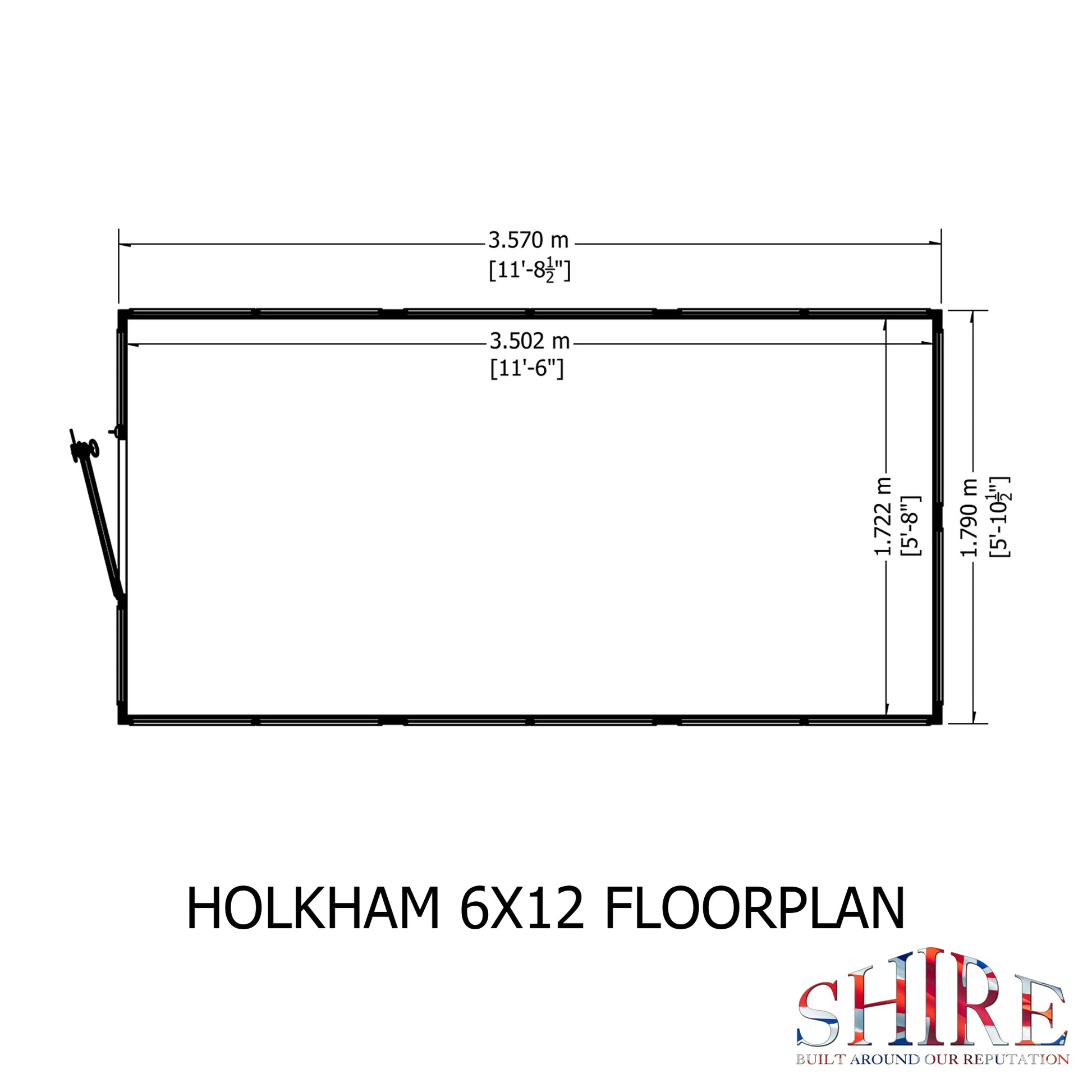 Shire Holkham Wooden Apex Greenhouse 6' x 12'