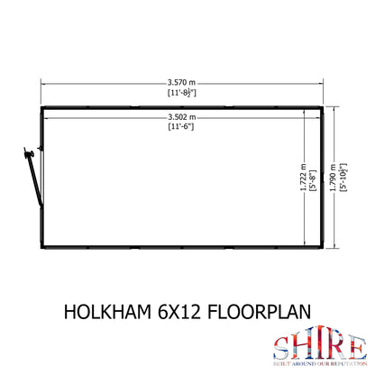 Shire Holkham Wooden Apex Greenhouse 6' x 12'
