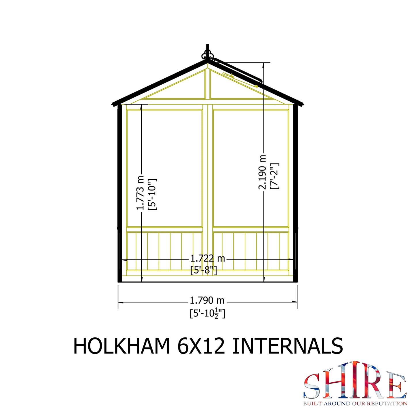 Shire Holkham Wooden Apex Greenhouse 6' x 12'