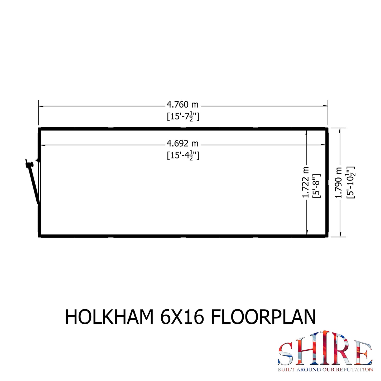 Shire Holkham Wooden Apex Greenhouse 6' x 16'