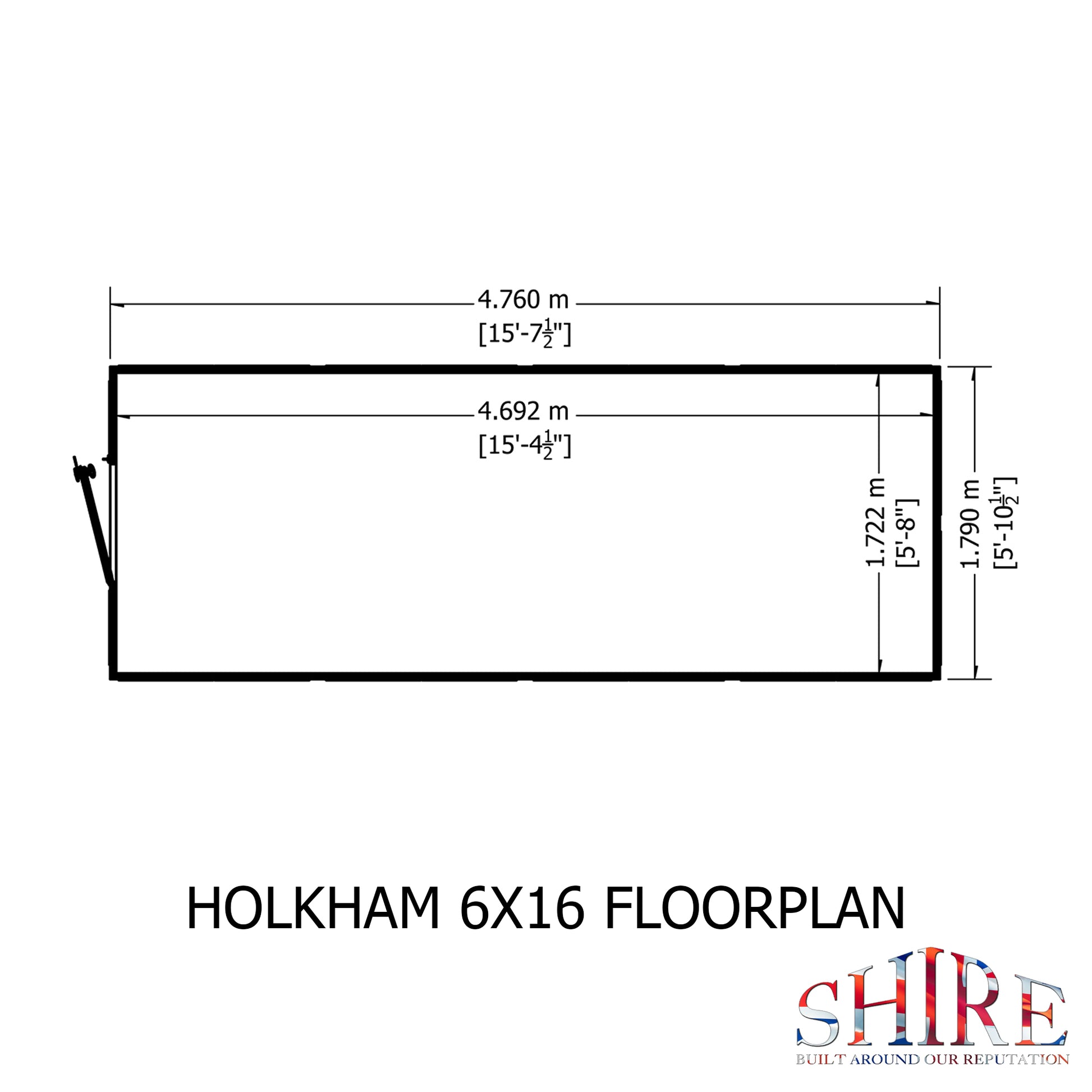 Shire Holkham Wooden Apex Greenhouse 6' x 16'