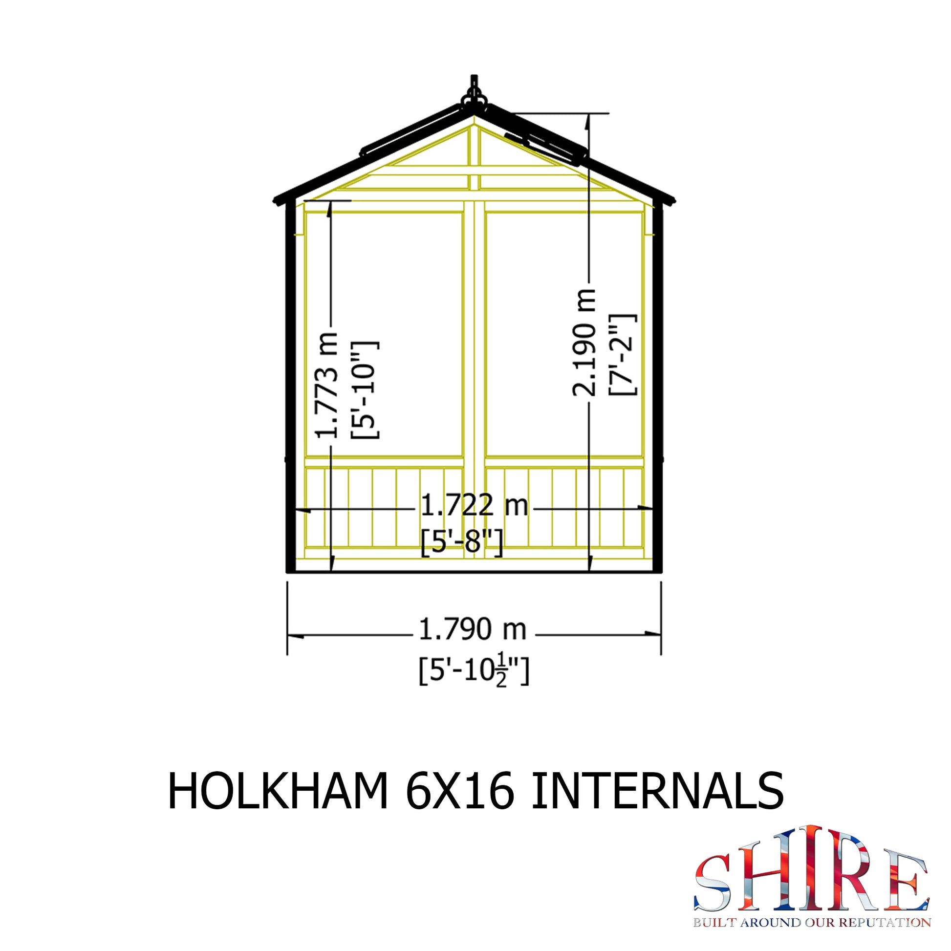 Shire Holkham Wooden Apex Greenhouse 6' x 16'