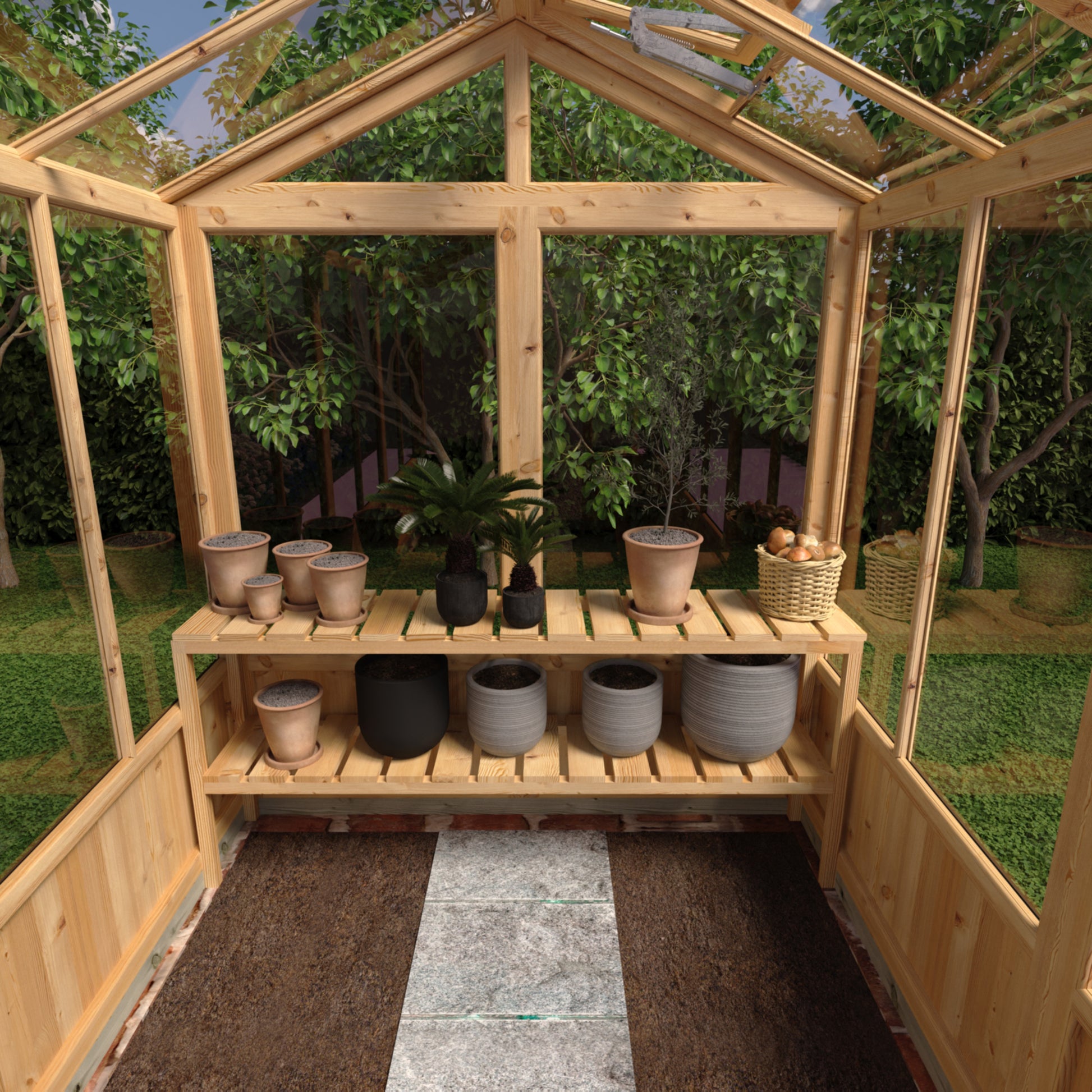 Shire Holkham Wooden Apex Greenhouse 6' x 16'