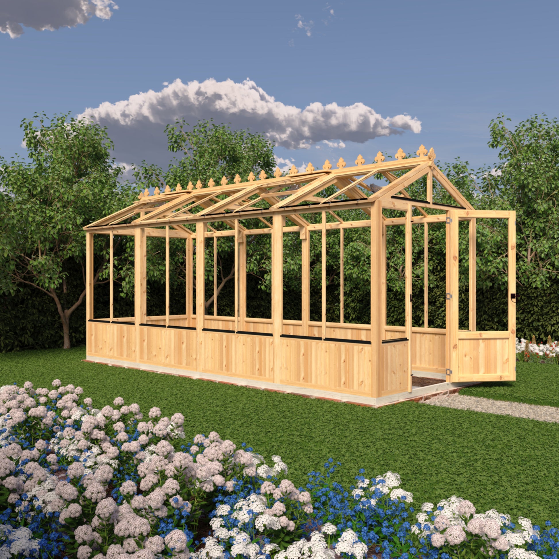 Shire Holkham Wooden Apex Greenhouse 6' x 16'