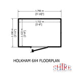 Shire Holkham Wooden Apex Greenhouse 4' x 6'