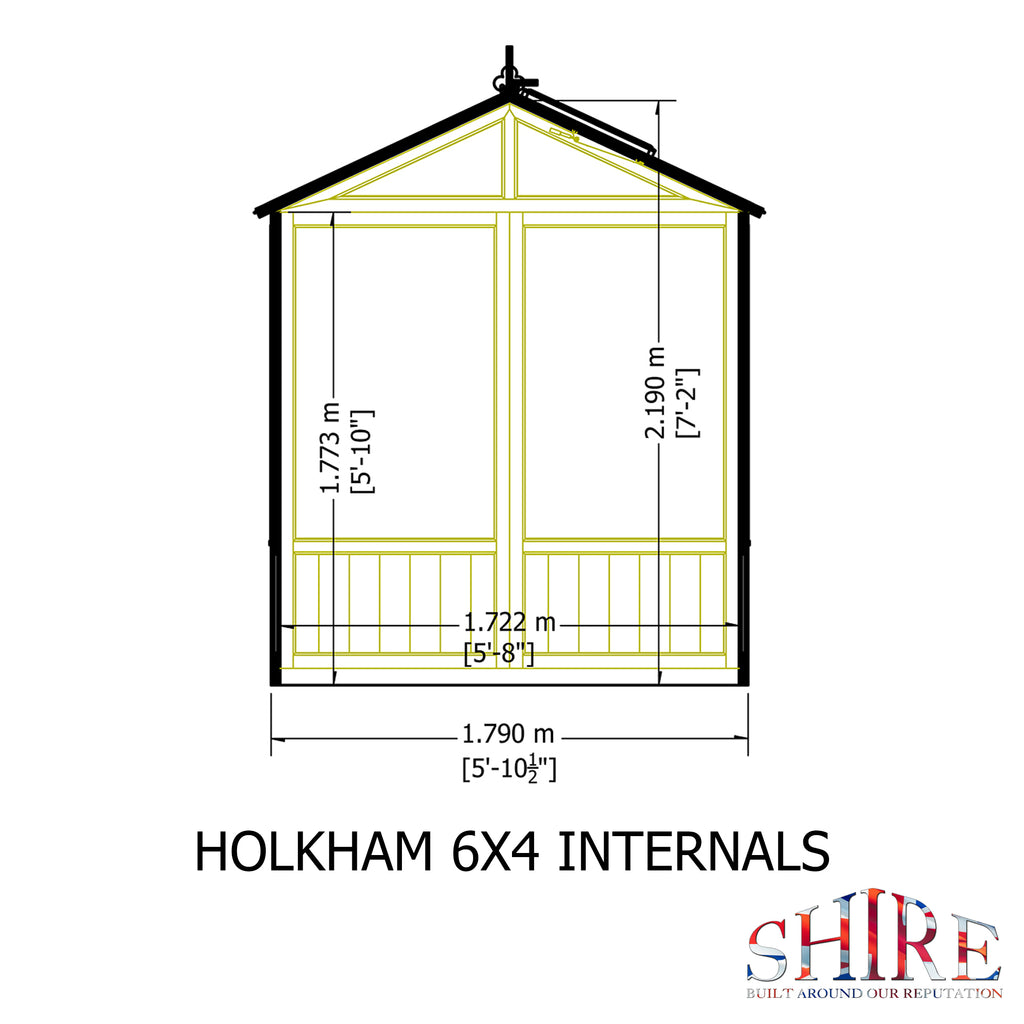 Shire Holkham Wooden Apex Greenhouse 4' x 6'