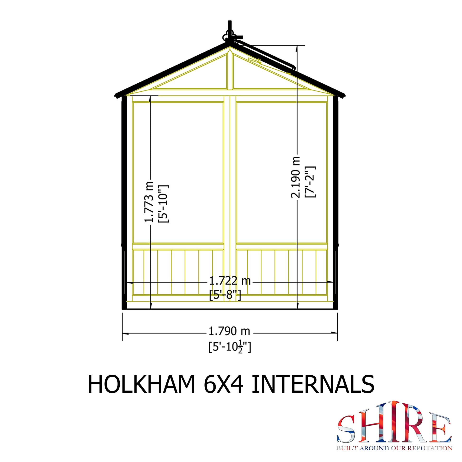 Shire Holkham Wooden Apex Greenhouse 4' x 6'