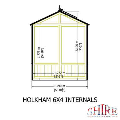 Shire Holkham Wooden Apex Greenhouse 4' x 6'